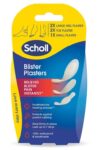 Scholl Blister Plaster Mixed Pack, 5 Count – Advanced Hydrocolloid Technology for Rapid Healing, Includes 2 Heel, 2 Toe, and 1 Small Plaster
