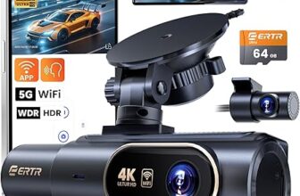 3 Channel 4K Dash Cam Front and Rear,Wireless 4K Dash Cams for Cars,4K1080P1080P Car Camera, Built-in Wi-Fi & APP, G-Sensor,Night Vision, 64GB SD Card