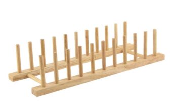 APOLLO THE HOUSEWARES BRAND Dish Stand, Rack, Organizer for Kitchen Plates, High-Quality Hevea Wood