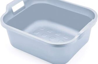 Addis 518355 Eco Made from 100 percent Recycled Plastic Washing up Bowl with twin handle, 9.5 litre, Light Grey