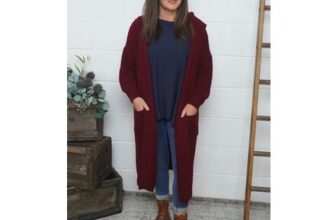 Alison Hooded Knitted Jacket Wine