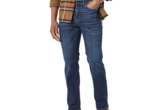 Amazon Essentials Mens High Stretch Jeans, Dark Wash, 30W/34L