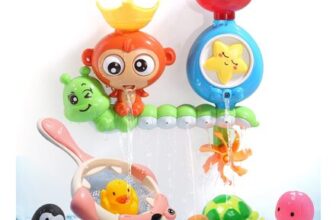 Bath Toy Set for Toddlers with Floating Squirting Toys
