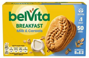 Belvita Breakfast Biscuits Milk & Cereals, Multipack of 5 x 45g – 80p / 71p S&S