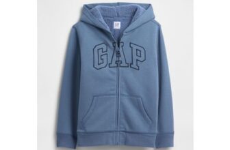 Blue Logo Sherpa-Lined Zip Hoodie