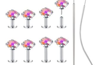 BodyAce 18G Threadless Tragus Stud, Surgical Steel Lip Bars