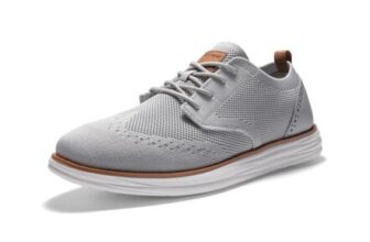 Bruno Marc Mens Lace-up Breathable Knit Oxford Shoes, Grey