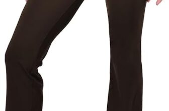 CADITEX Flared Leggings with 4 Pockets, High Waisted Black Yoga Pants for Women UK, Comfy Soft Bootcut Leggings Yoga Pants, Flared Trousers for Workout Casual