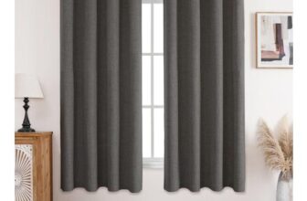 CUCRAF 100% Blackout Grey Curtains, 72 Drop, 2 Panels