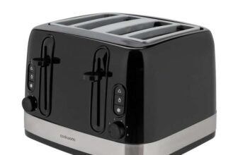 Cookworks Illuminated 4 Slice Toaster – Black – Free C&C