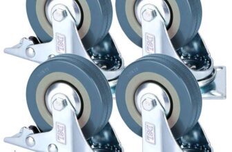 DSL Heavy Duty Braked 50mm Swivel Castor Wheels Trolley Caster Wheels Set of 4 – Sold by DSL Daily Supply Ltd / FBA