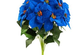 DuHouse 2-Pack 55cm Royal Blue Velvet Poinsettia Flowers