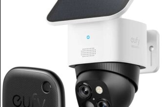 Eufy SoloCam S340 Wireless Outdoor Security Camera with Dual Lens and Solar Panel Free SmartTrack Link Tracker With Code