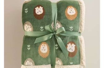 Green Hedgehog Sherpa Throw – 120cm x 150cm – Free C&C