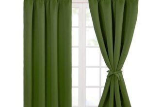 Hiasan Green Blackout Thermal Curtains, 2 Panels, 46 X 54 Inch