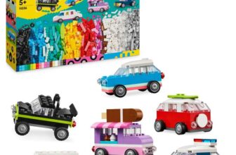 LEGO Classic Creative Vehicles, Colourful Model Cars Kit featuring a Police Car Toy, Ice-Cream Truck, Limo, Van, 11036