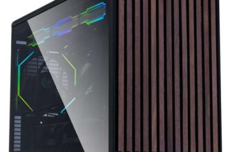 Lian Li DAN Cases A3-mATX Wood Edition PC Case, Tempered Glass, Micro-ATX – Walnut, Black