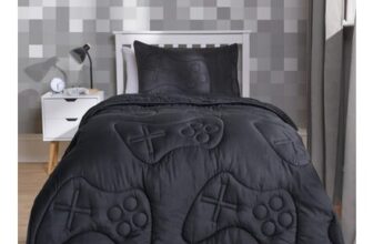 OHS Coverless Gaming Black Quilted Duvet Set