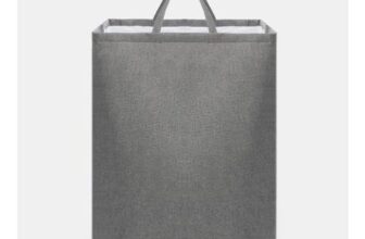 OHS Faux Linen Charcoal Laundry Bag