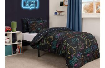 OHS Gaming Print Reversible Duvet Set- Black (Single)
