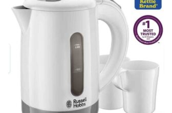Russell Hobbs 0.85L Plastic Travel Kettle with Cups & Spoons