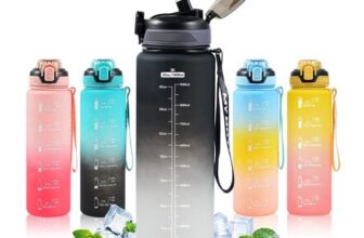 SEASEVEN 1L Leak-Proof BPA-Free Water Bottle with Straw