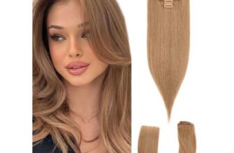 SLEEKALON Clip-in Remy Human Hair Extensions, Chestnut Brown, 10