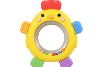 Silicone Teething Toys for Baby 0-6 Months (Yellow)
