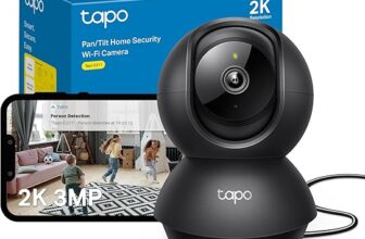 Tapo C211 2K 3MP Pan/Tilt Indoor Camera House Security Camera, WiFi Camera, No Monthly Fee, AI Detection, Dog Camera, Baby Camera Monitor, CCTV, 360 View, Night Vision, Works with Alexa & Google