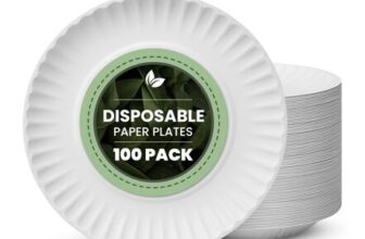 Vivo 100-Pack 9-Inch Compostable Paper Plates for Parties
