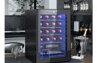 Wine Cooler Fridge, Glass Door, 20 Bottle, LED Light