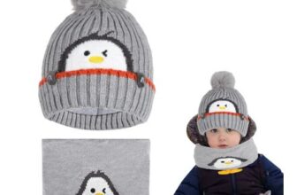 Winter Warm Hat and Scarf Set with Fleece Lining