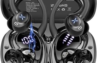 Wireless Earbuds, 2026 Bluetooth 5.4 Earphones 3D Stereo, 50H Deep Bass Sports Bluetooth Headphones with 4 ENC Noise Cancelling Mics, LED Display, IP7 Waterproof ear buds with Earhooks for Running/Gym