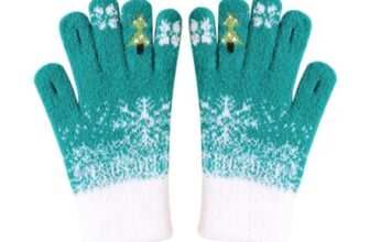 Womens Green Winter Touch Screen Fleece-Lined Gloves