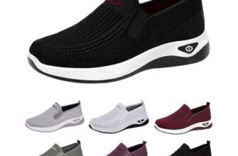 Womens Slip-on Wide Fit Walking Shoes, Lightweight Non-Slip Trainers