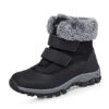 Womens Waterproof Winter Snow Boots, Fur Lined, Black
