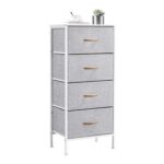 Yaheetech Vertical Narrow Chest of Drawers, Fabric Storage Unit with 4 Drawers