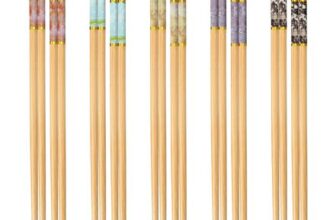 10 Pairs Bamboo Chopsticks, 24 Cm, Non-Slip, Dishwasher Safe