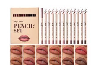 12-Color Matte Velvet Lip Liner Set, Creamy, Long-Wear