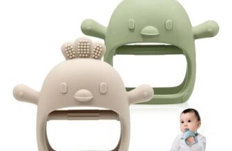 2 Pack Baby Teething Toys, Teething Mittens for Babies