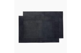 2 Pack Black Woven PVC Placemats (45cm X 30cm)
