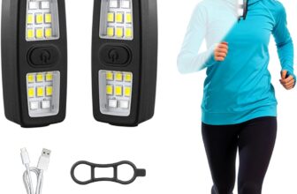 2 Pack Clip On Torch, LED Running Lights Clip-on Lights for Runners, USB Rechargeable Night Running Chest Light Hands Free Flashlight for Runners Dog Walking Hiking Joggers (Style 5)