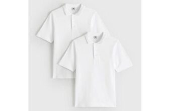 2 Pack Unisex Polo Shirts with Perfect White