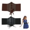 2 Pcs Corset Belts, Black & Brown for Women