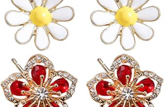 2 Pieces of Flower Studs, Ele Studs, Womens Earrings, Cute Versatile Studs, Clothing Accessories.