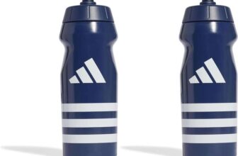 2 x Adidas Tiro Water Bottles 500ml – navy and white three stripes