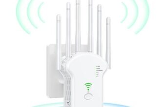 2026 WiFi Booster 300Mbps Dual-Ethernet-Port 6 Antennas UK Plug