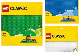 3 for 2 – LEGO 11023 Classic Baseplate, Square 32×32 Stud Building Grass Base, Build and Display Board Set Green / Blue plate / white plate