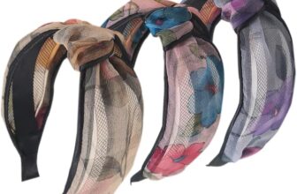 3Pcs Wide Headband French Bow Knot Hair Hoop Fabric Non-Slip Headwear Elastic Twist Hair Accessories Alice Hair Bands for Women Uk (Flower2V)