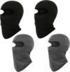 4 Pack Kids Balaclava, Fleece Balaclava for Boys and Girls, Soft Snood for Kids, Winter Ski Mask, Gray and Black